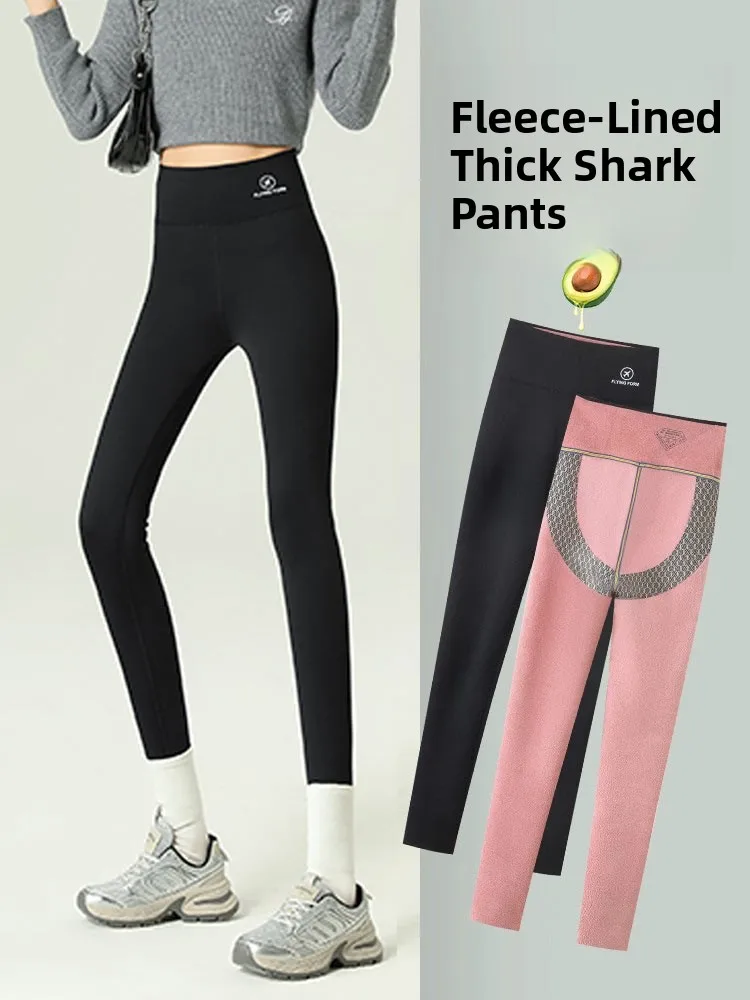 

Брюки для йоги из овчины с высокой талией на подкладке, женские модные универсальные брюки Thiened Boting, подтягивающие бедра