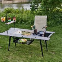 Portable Adjustable Height Aluminum IGT Table Modern Design Tote Bag Outdoor Folding Picnic Camping Kitchen External Use