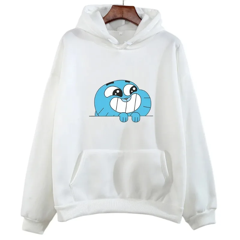 Gumball Wattersonn Print Sweatshirts Cartoon Anime cotton Hoodies Women/men Fleece Clothing Autumn Hooded Pullovers Long Sleeve