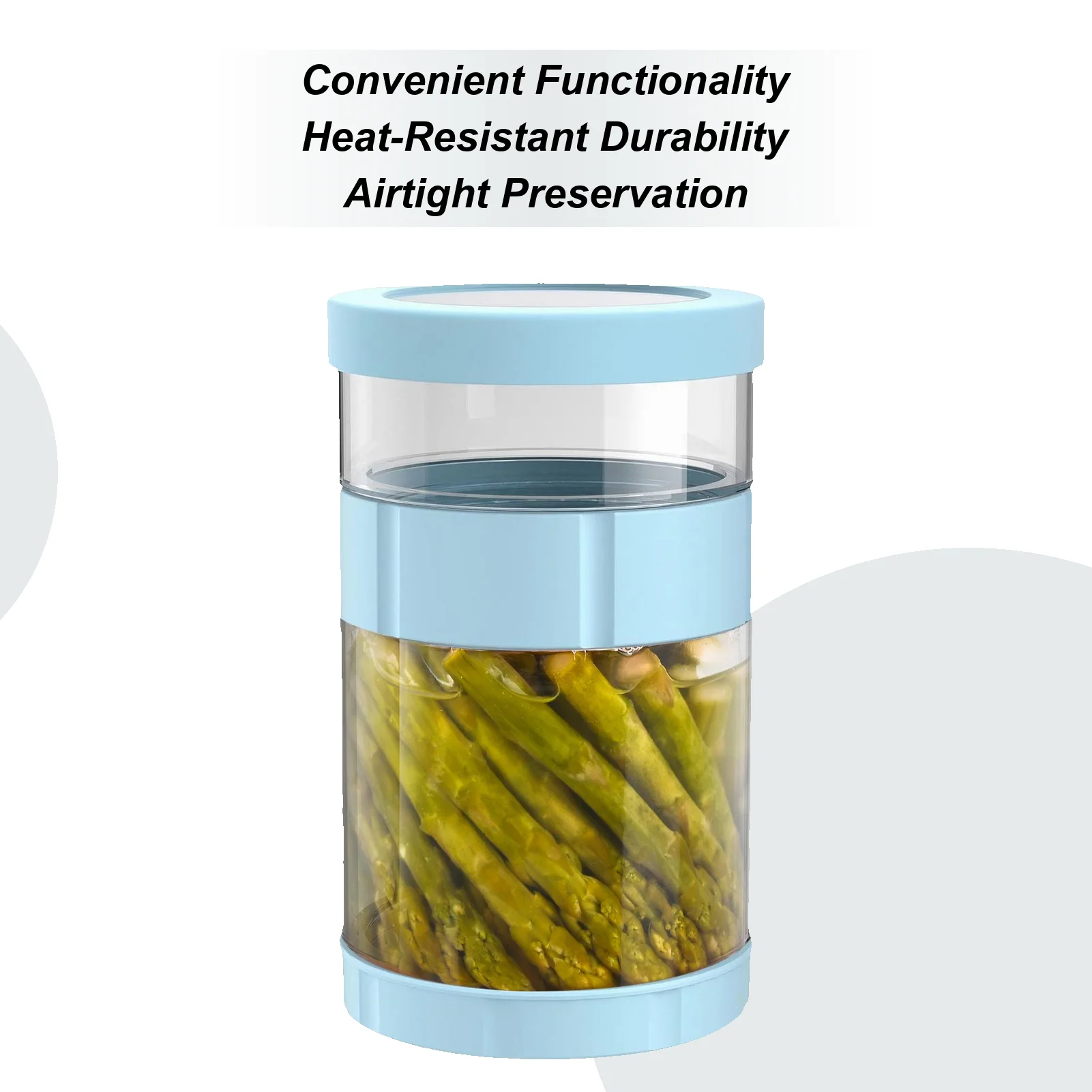 

Pickle Jar Leakproof Pickle Storage Silicone Lid Invertible Glass Bottle Wet Dry Separation Wide Mouth Non-Slip for Brewing