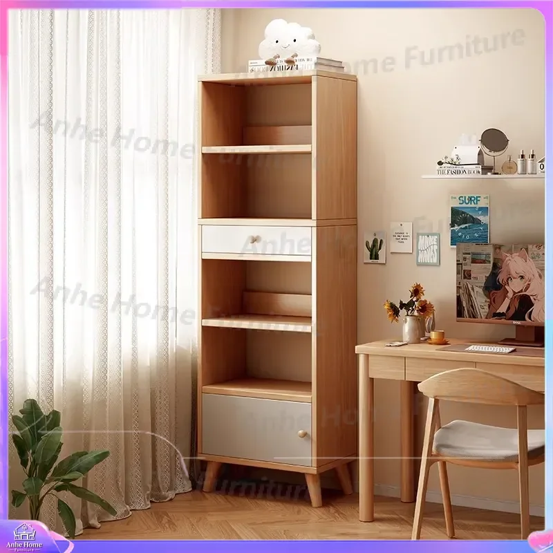 Floor to Ceiling Bookcase Narrow Slim Storage Cabinet Vertical Shelf Unit for Living Room Bedroom Wall Mounted Small