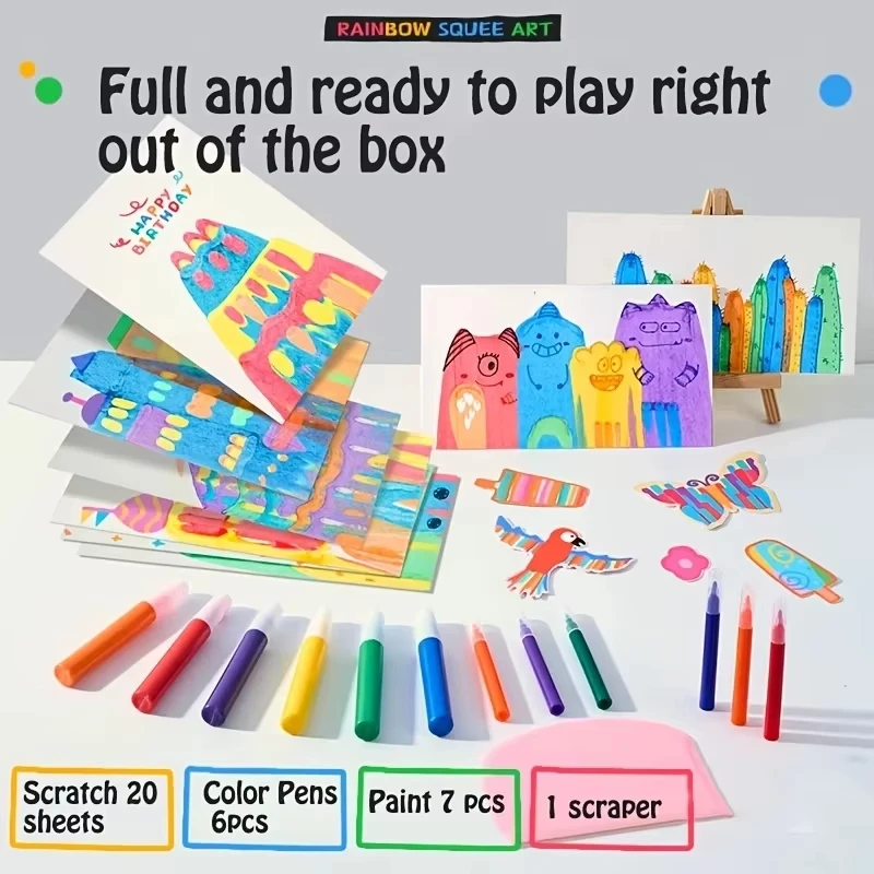 Kids Rainbow Scratch Art Kit 4