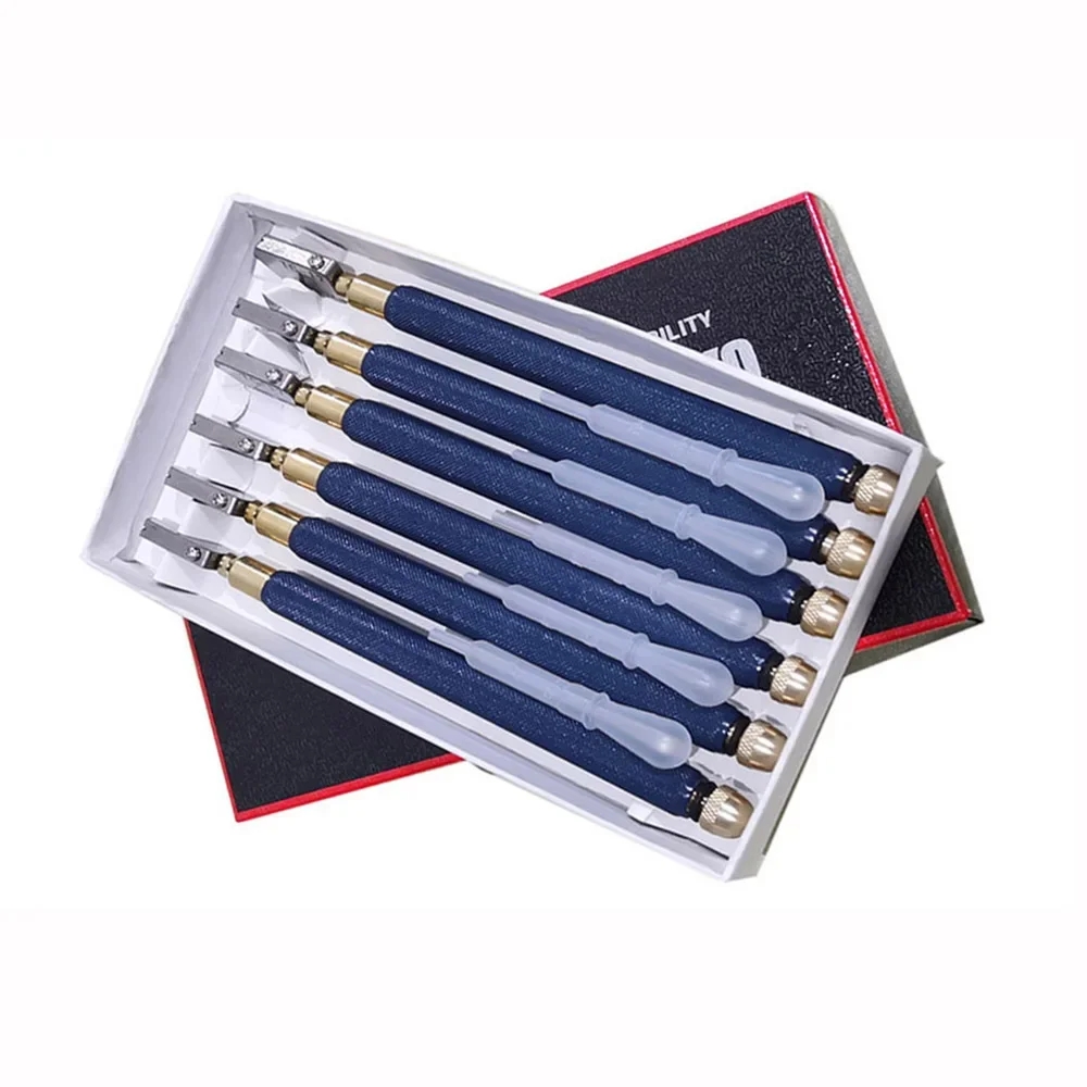 1PC/6PCS Diamond Glass Cutter Manual Pulley Carbide Glass Tile Cutter TC-17 TC-10Roller Glass Cutter 2-10MM Cutting Thickness