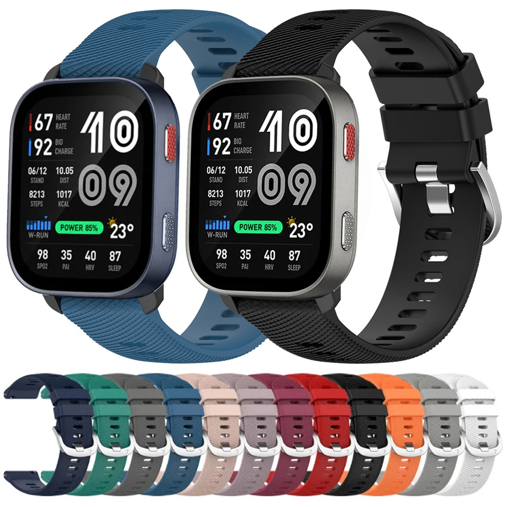 Silicone 22mm 20mm Watch Strap For Amazfit Bip Max/Cheetah 2 Pro Sport Bracelet Correa for Amazfit Balance 3 2 Ultra/Active 2 3