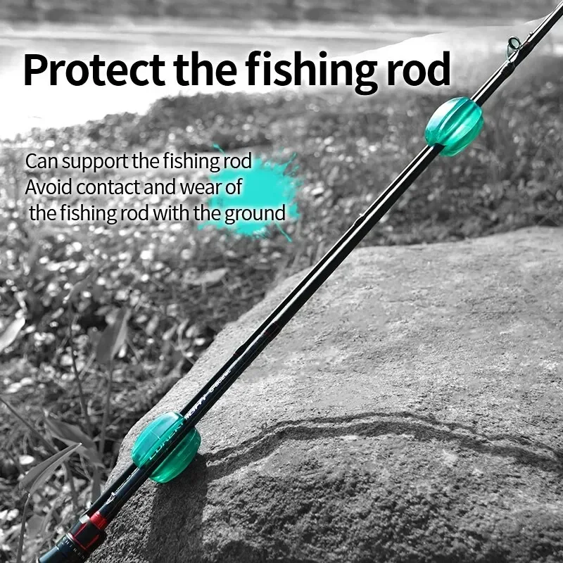 Rubber Fishing Rod Fixed Ball 2Pcs Anti‑Collision Rod Stopper Lightweight Freshwater Saltwater Fishing Tackle Gear