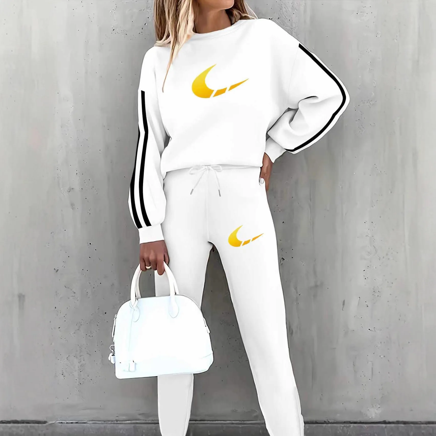 

Autumn and winter fashion leisure sports suit women's autumn and winter loose two-piece printing