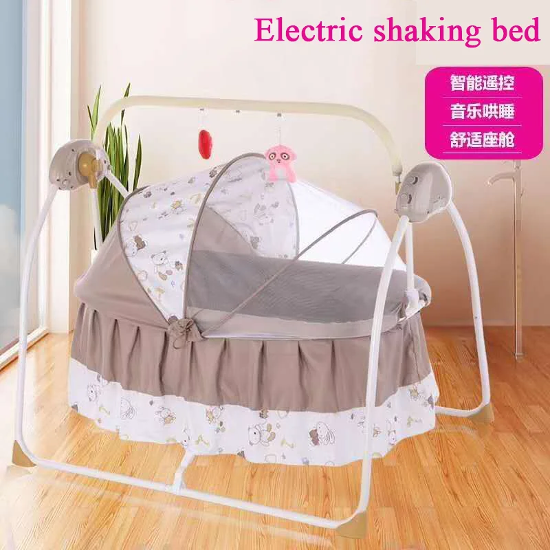 A baby rocking bed with intelligent and adjustable baby soothing tools