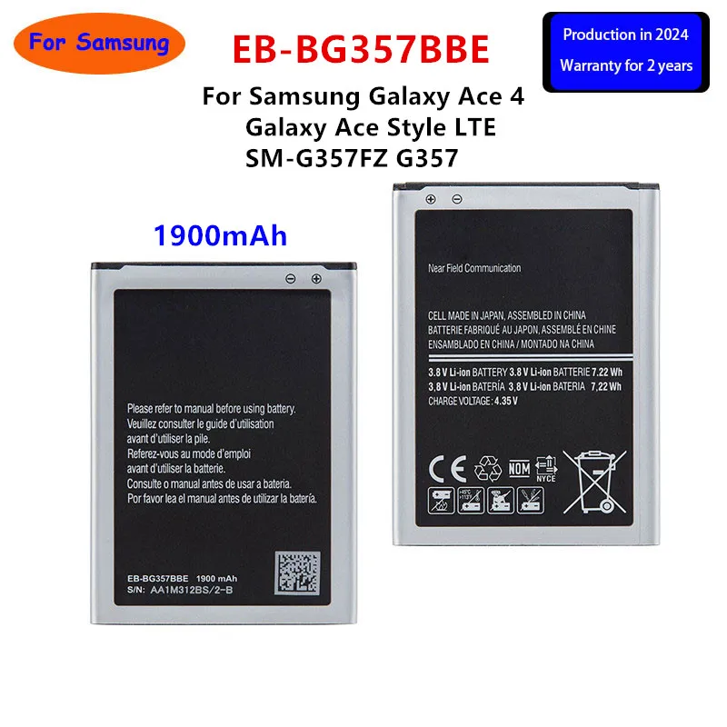 

Brand New EB-BG357BBE Replacement 1900mAh Battery For Samsung Galaxy Ace 4 Galaxy Ace Style LTE SM-G357FZ G357 With NFC