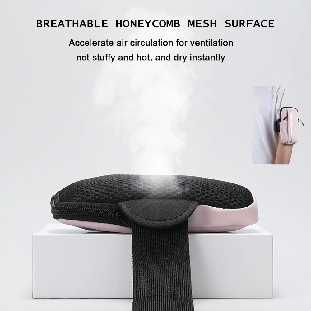 حقيبة ذراع للهاتف للجري بطبقة مزدوجة، حقيبة معصم خفيفة الوزن للرياضات واللياقة البدنية للرجال والنساء، حقيبة ذراع، حقيبة هاتف A-DH