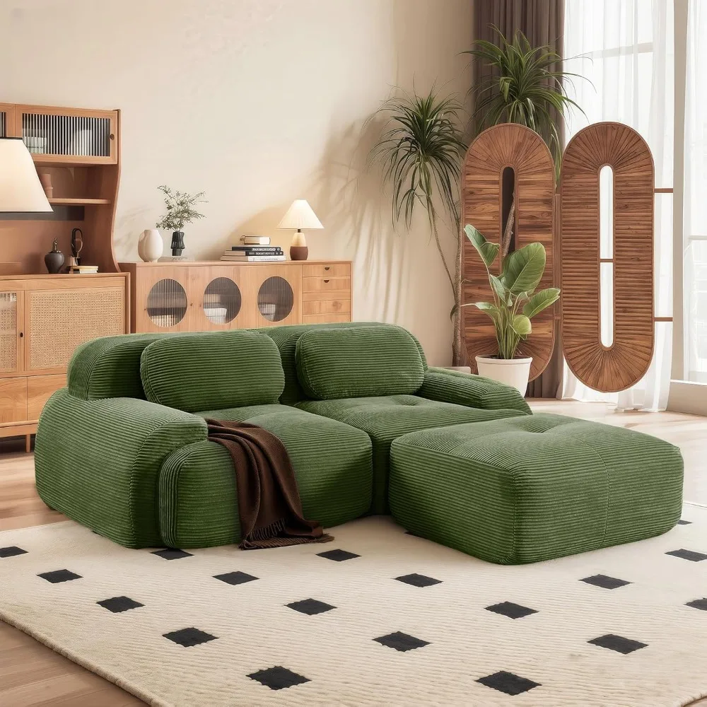 

81” Sectional Cloud Boneless Sofa Couches, for Living Room-2 Seater L-Shaped Modern Lounge Couch-No Assembly Modular