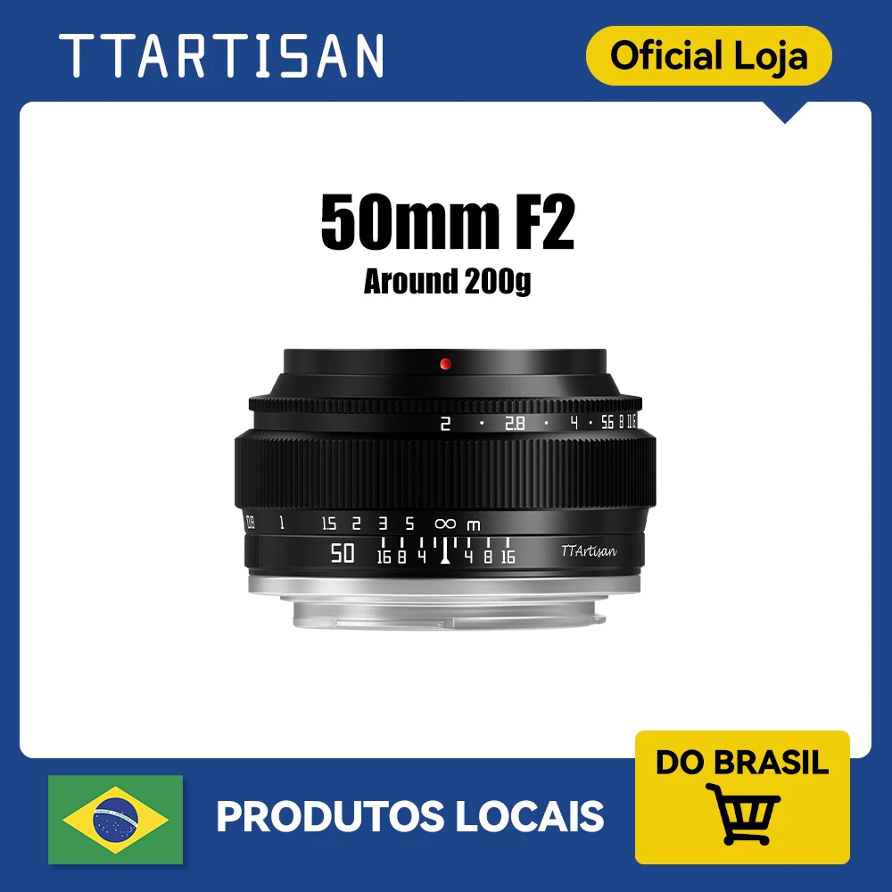 TTArtisan 50mm F2 full frame camera fotográfica prime lente for Sony E Mount A7M2 A7C2 A9I Fujifilm XF X-T200 X-T5 Nikon Z50 Z30