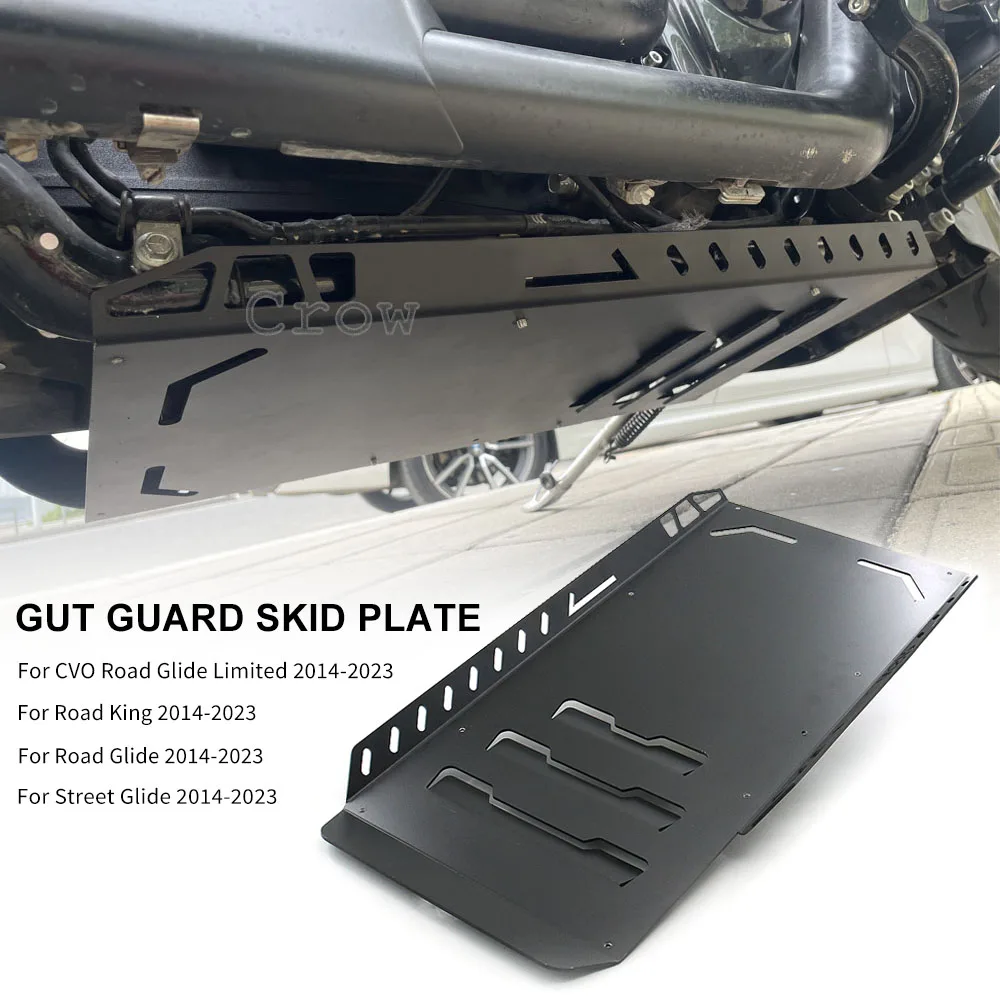 

Lower Engine Base Chassis Guard Skid Plate Belly Pan Protector For Touring Road King CVO Road Glide Street Glide 2014-2023