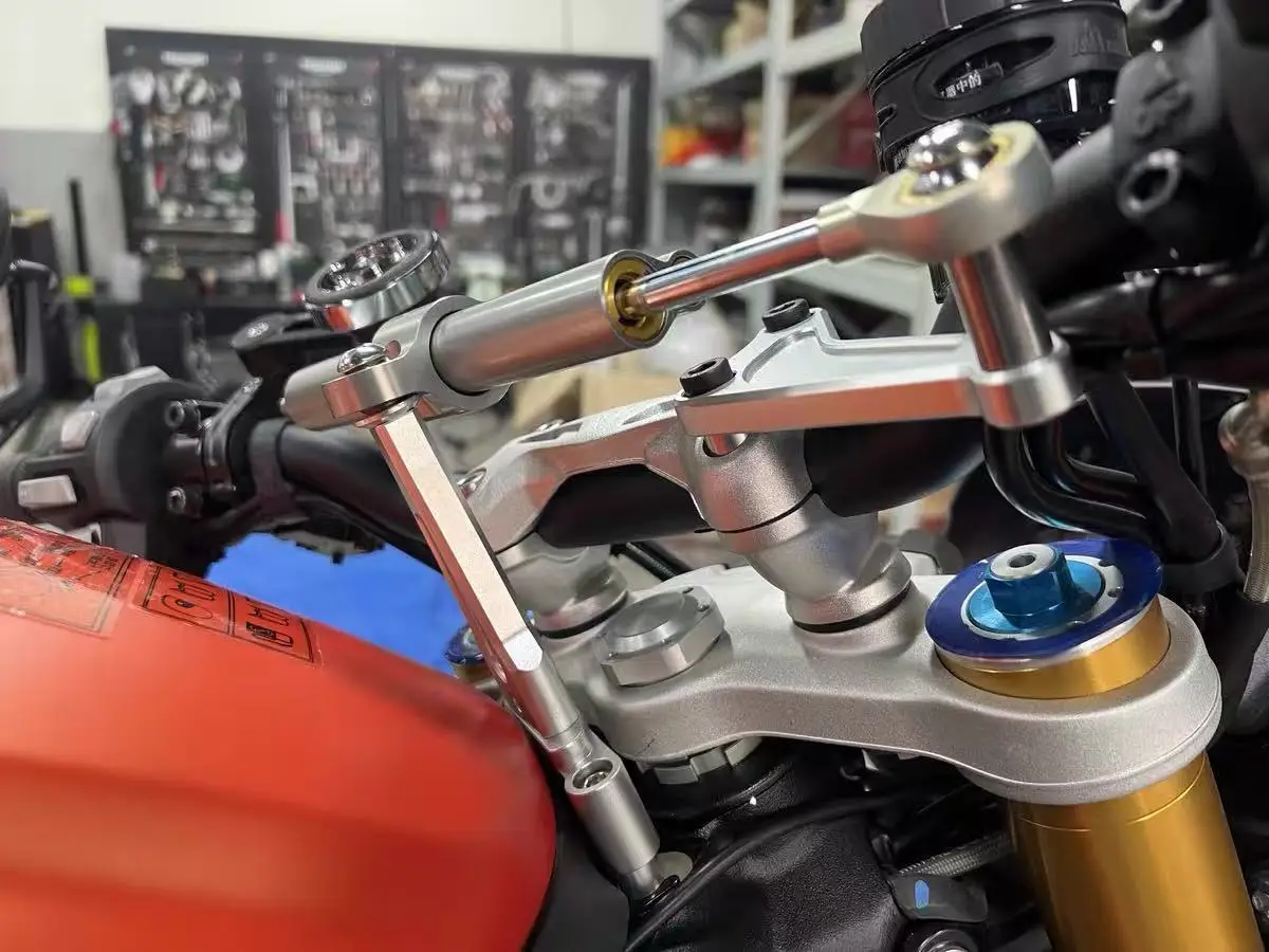 Motorcycle Steering Damper Bracket Stabilizer Support  Speed Wobble Safety Accessories For Street Triple 765R 765RS 1200RS