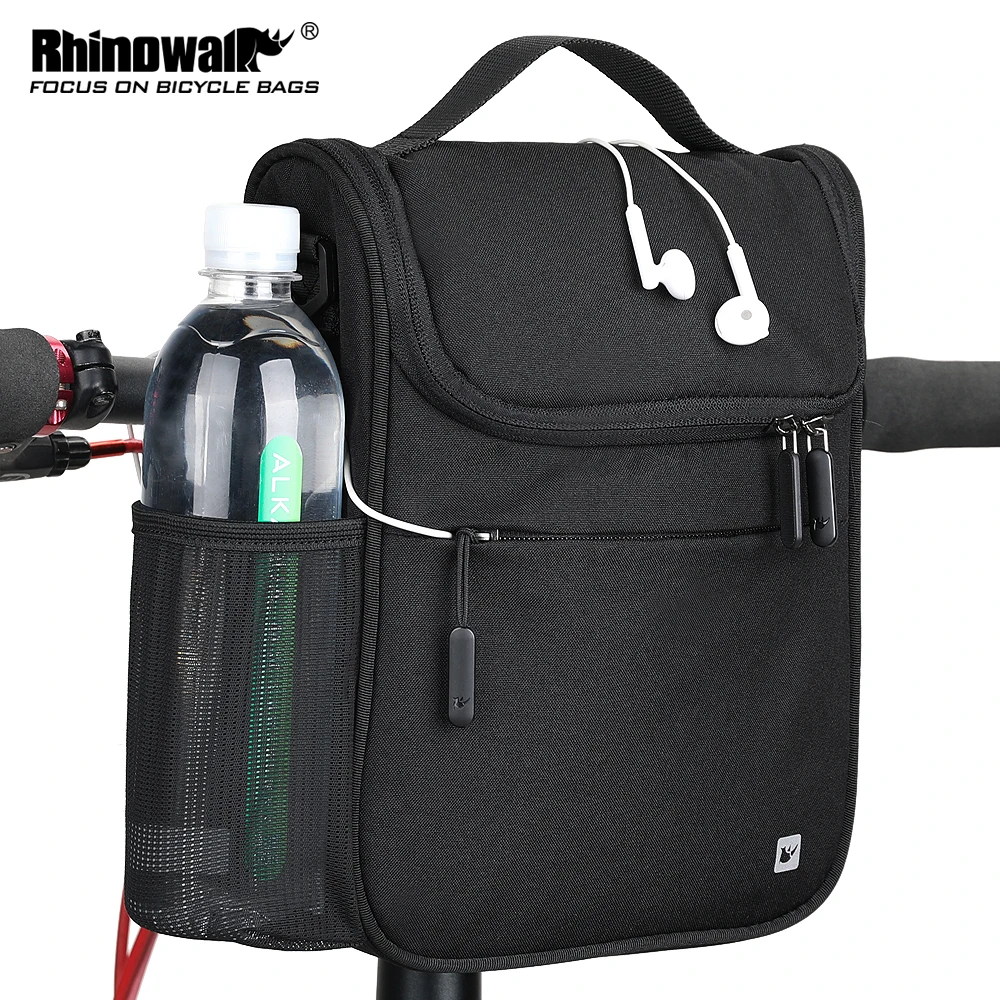 Rhinowalk Fahrradtasche 5L Fahrrad-Lenkertasche Faltbare Vorderrohr-Rahmentasche mit Handyloch Wasserdichtes Fahrradzubehör