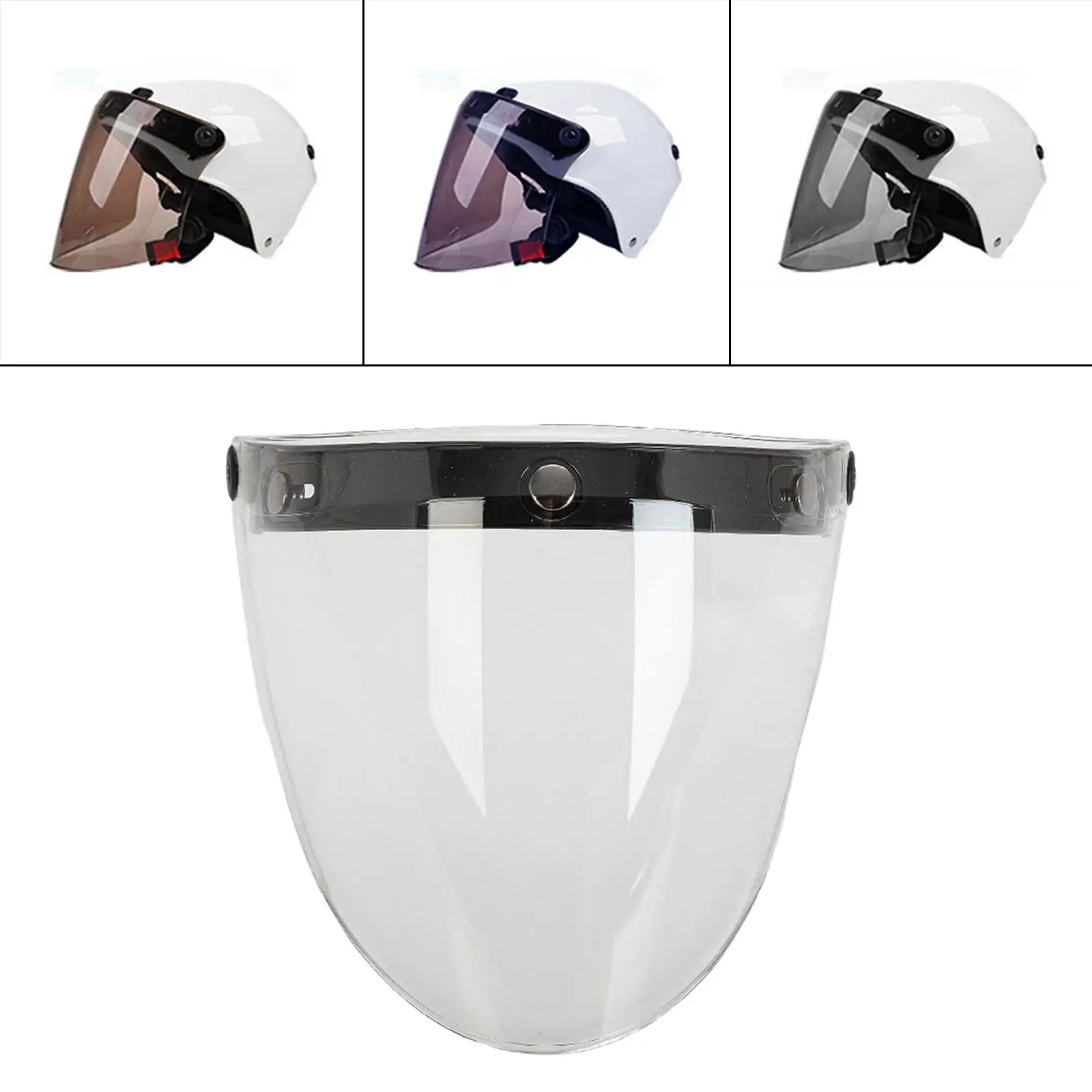 Classic Retro Bubble Helmet Visor Scratch Resistant Wind Shield Lens Motorcycle Accessory for Universal 3-snap Open Face Helmets