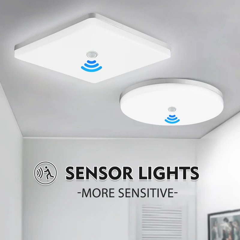 Radar Sensor Ceiling Lamp Smart LED Sensitive Motion Sensor Lights 18/34/36/48W for Living Room Hallway Garage Ceiling Lighting