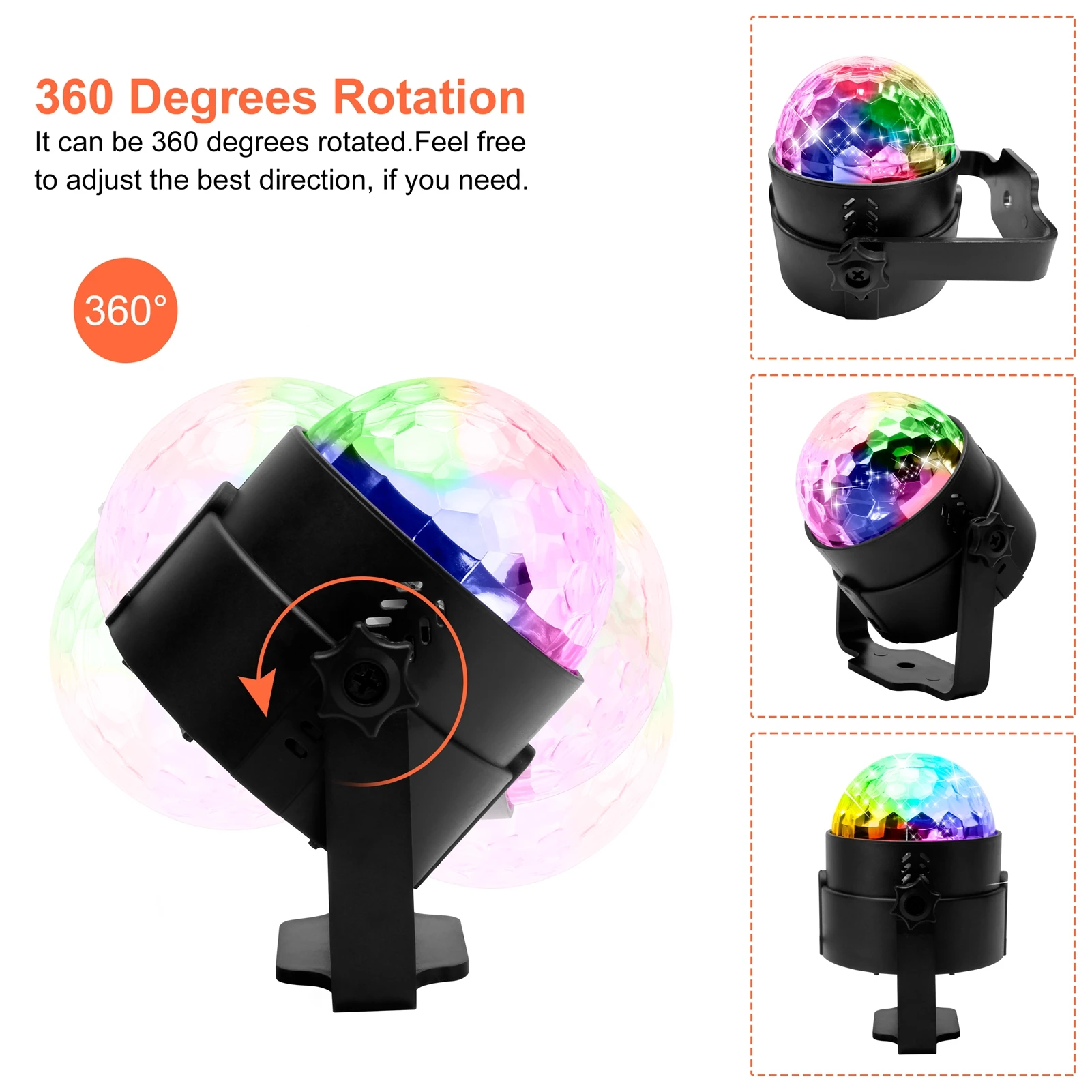 Disco Bal Geluid Geactiveerd Roterende Disco Bal Dj Party Lights Led Rgb Podium Licht Voor Kerst Bruiloft Geluid Feestverlichting