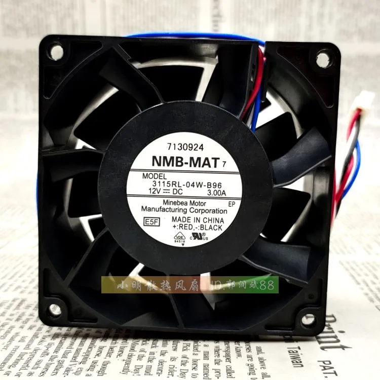 NEW ORIGINAL 3115RL-04W-B96 12v 3.00A 8038 80*80*38mm 8cm COOLING FAN