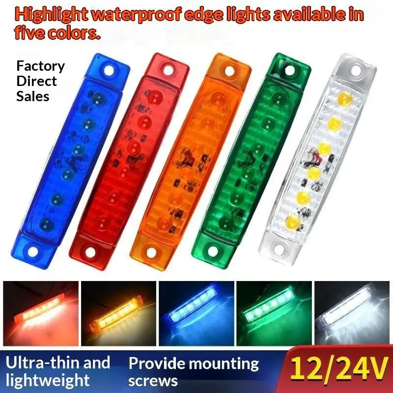 12/24V LED Side Marker Lights Waterproof High Brightness Thin For Truck Car Bus Trailer Modification