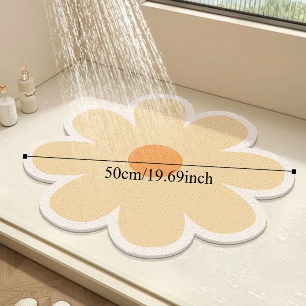 Tappeto piccolo Tappetino da bagno a forma di fiore in PVC Tappeto da bagno antiscivolo e assorbente per l'acqua Doccia zerbino cavo ad asciugatura rapida