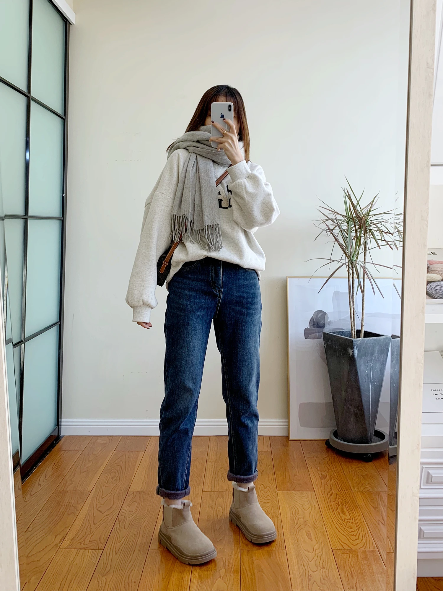 

Women's Fce Lined Thi Straight Leg Jeans High Waist Cotton Stretch Denim Winter New Sle Loose Fit Slimming High Elasti...