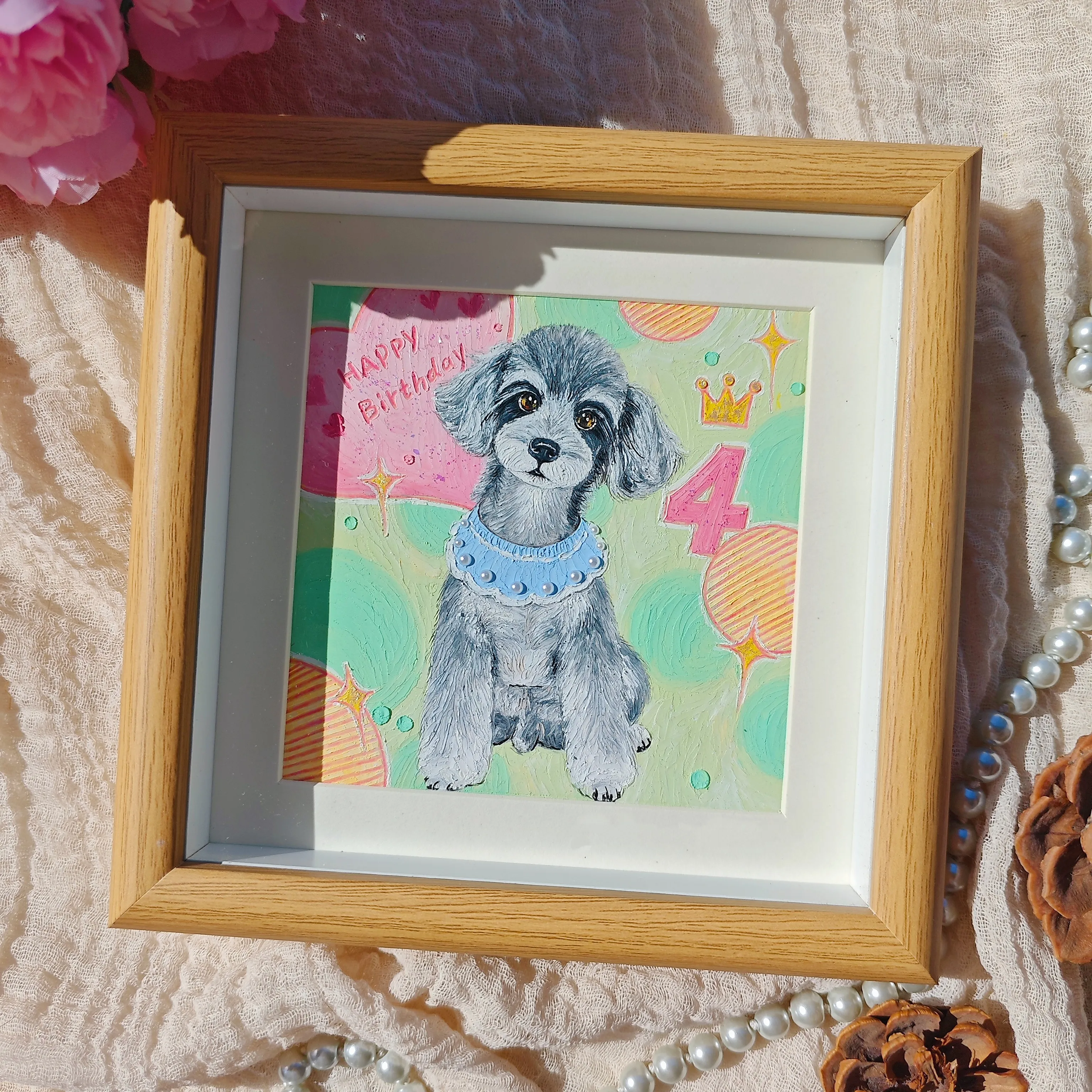 Custom Hand Painted Pet Oil Pastel Portrait Cat Dog Photo Memorial Drawing Art Gift Home Decor ZHAYA