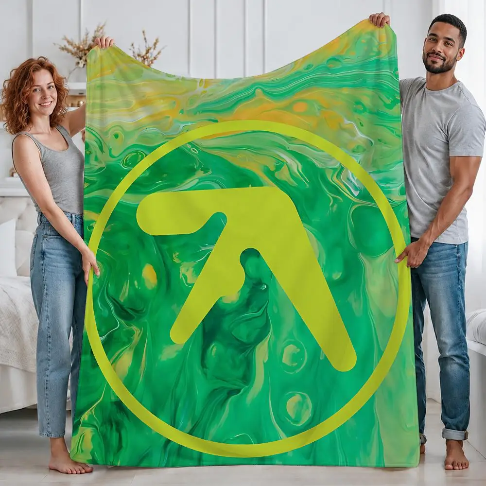 Aesthetic Producer Aphex Twin Throw Custom Printed Flannel Fleece Blanket for Sofa Bed Office Travel & Camping