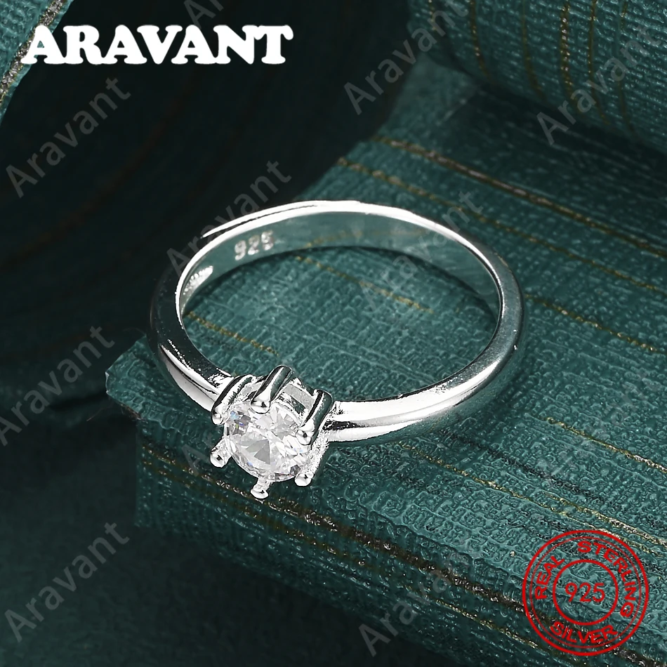 925 Sterling Silver Six-Prong Zircon Ring (7-10#) - A Unique And Versatile Jewelry Piece For Women, Perfect For Any Occasion.