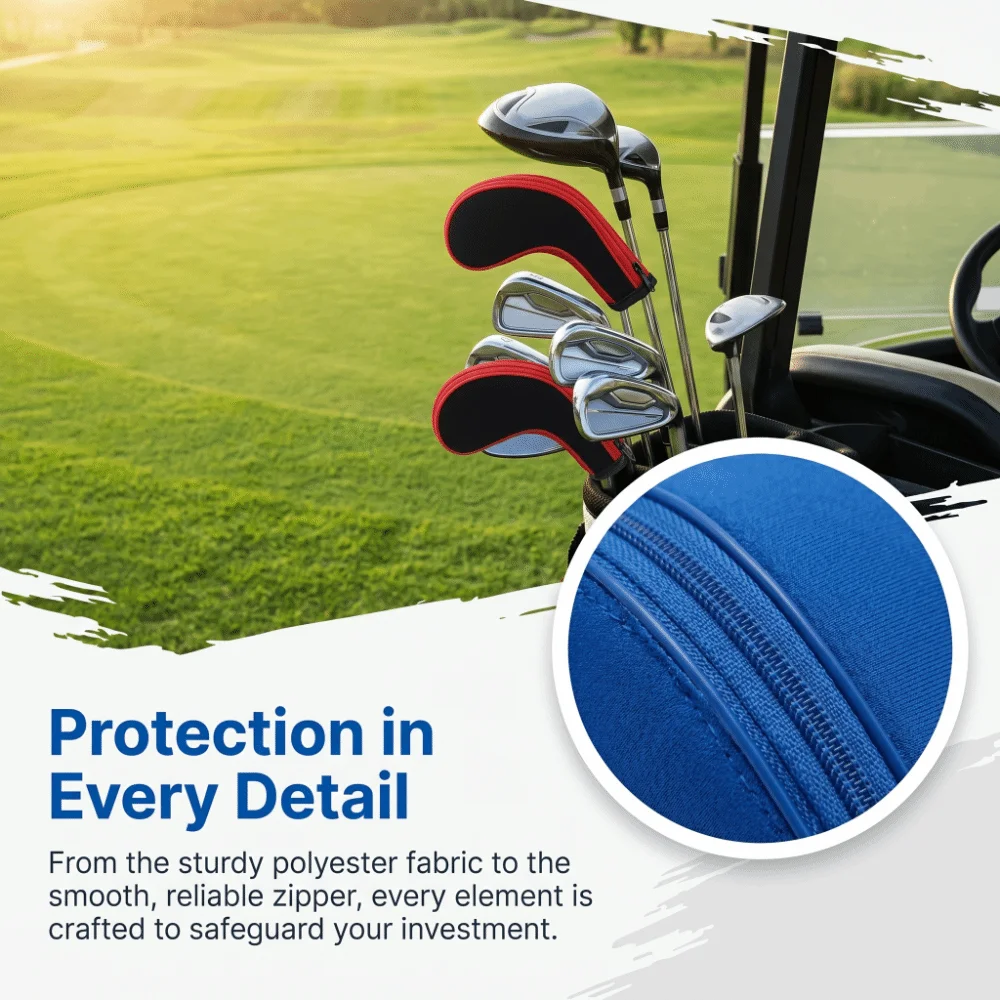 10pcs Neoprene Golf iron head covers Number Printed Zippered Golf Club Cover Zipper closure Close fitting Iron club covers