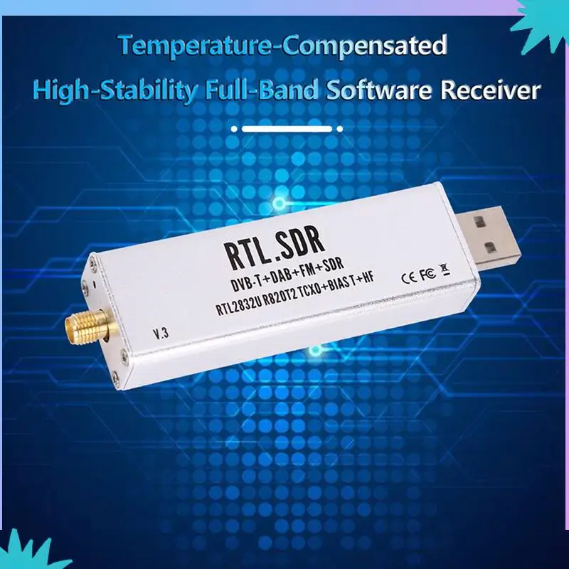 ABZW 2X untuk RTL-SDR BLOG RTL SDR Penerima V3 RTL2832U 0.1Mhz-1.7Ghz TCXO SMA Penerima Radio Yang Ditentukan Perangkat Lunak dengan Antena