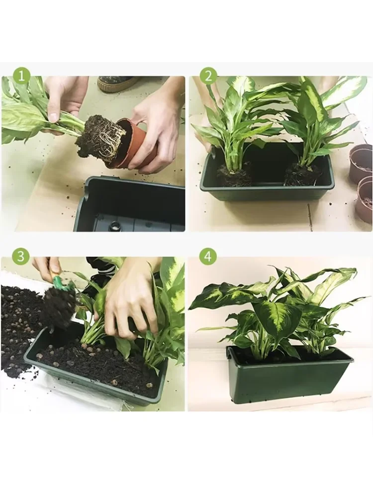 1pc Home Garden Plant Pot DIY Wall Flower Pot Container Wall Hanging Vertical Green Plastic Planting Box