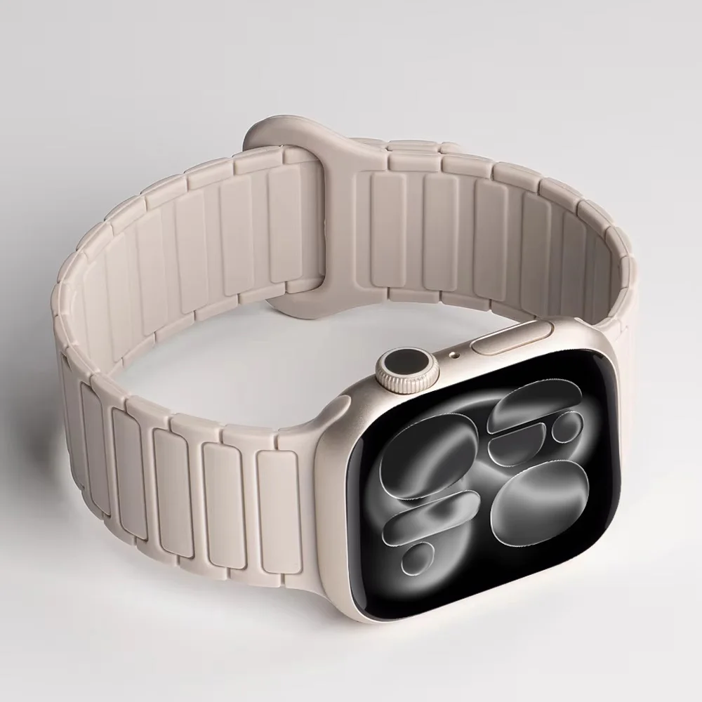 Magnetic Strap for Apple Watch Bands 46mm 42mm 44mm 45mm 49mm 40mm Silicone Bracelet iWatch Series 12 11 10 9 8 7 6 Se ultra 4 3