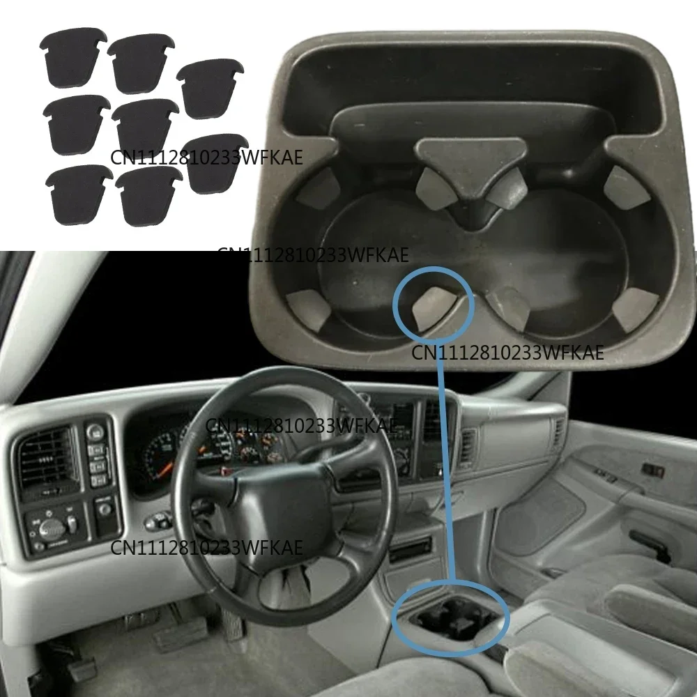 8 x Console Cup Holder Insert Flaps Universal plug-in flip cover kit for Chevrolet Silverado 2000 2001 2002 2003 2004 2005 2006