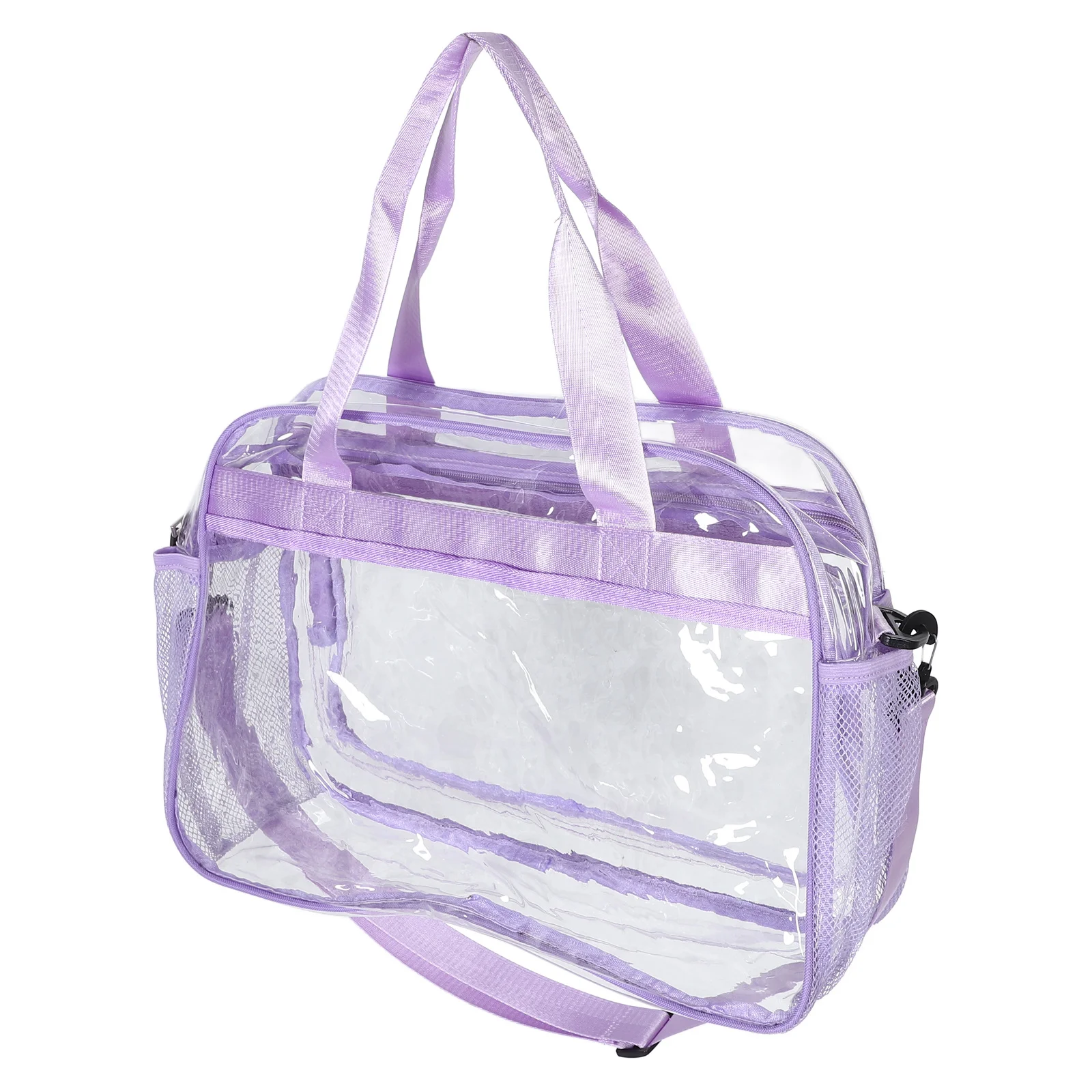 

Clear Travel Bag Large Capacity Transparent Tote PVC Handbag Crossbody Gym Makeup Organizer Clear Gym Tote Makeup Bag Organizer
