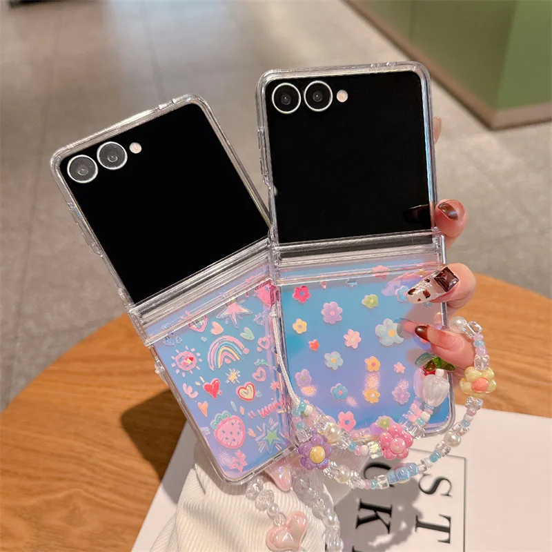 

Graffiti Rainbow Stars Flowers for Samsung Galaxy Z Flip 7 6 5 4 Protective Back Cover for ZFlip5 ZFlip6 ZFlip7 Case Shell