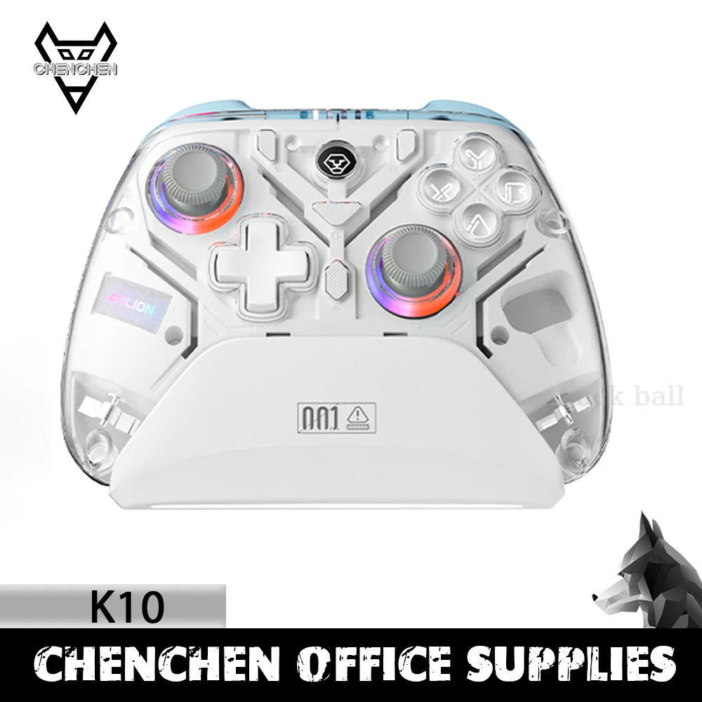 

Aolion K10 Wireless Gamepad Three Mode Hall Trigger Joystick Rgb Controller With Charger Base Eva For Switch Pc Game Custom Gift