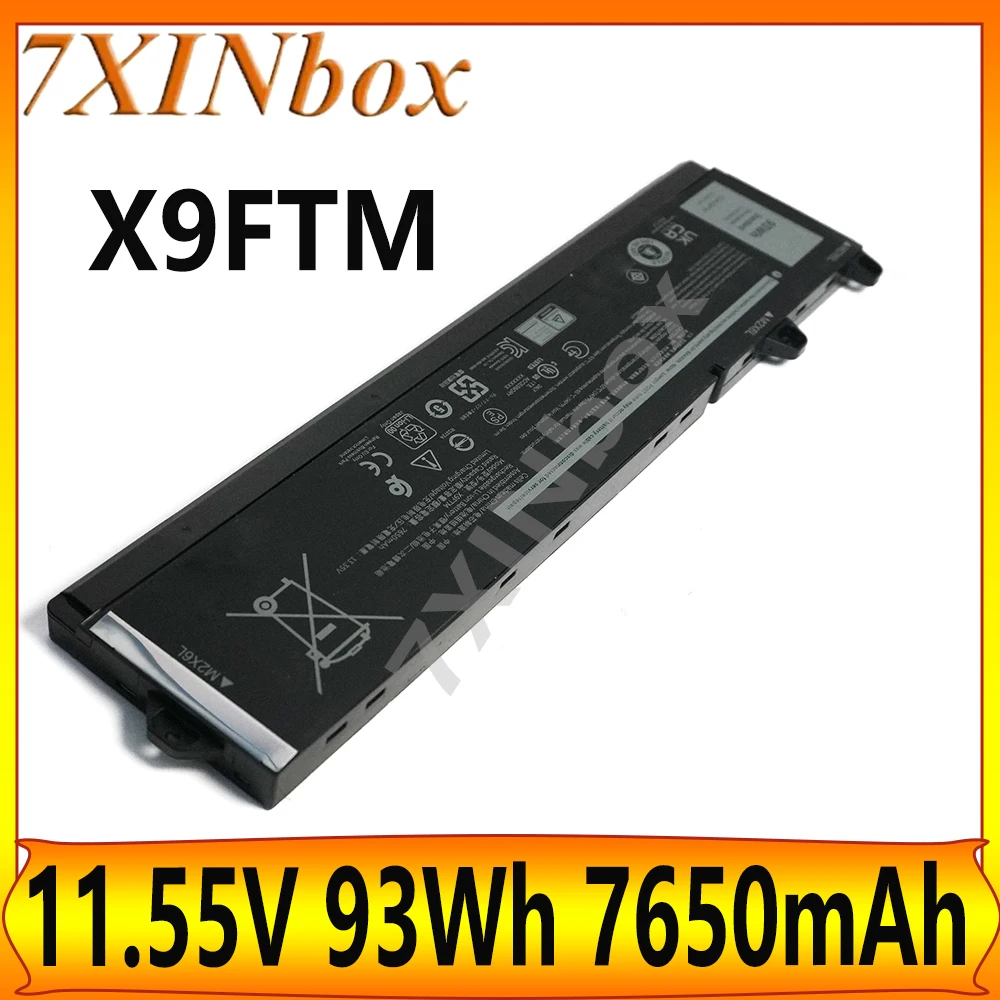 7XINbox X9FTM 11.55V 93Wh 7650mAh Battery For Dell Precision 7770 7670 7680 7780 Series Notebook RCVVT 965V4 0965V4 5JMD8 05JMD8