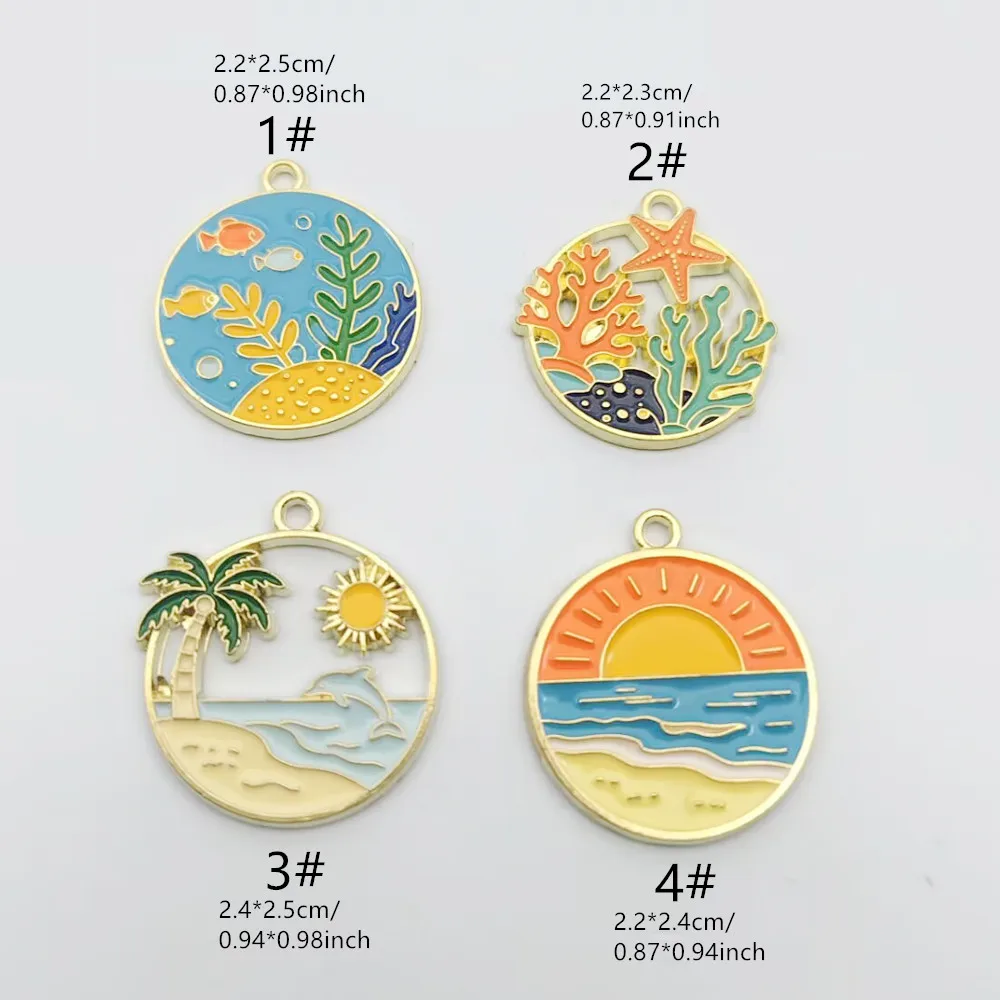 10pcs Sea Beach Coral Seaweed Charm for Jewelry Making Accessories Diy Earring Bracelet Keychain Pendant Alloy Metal Gold Plated