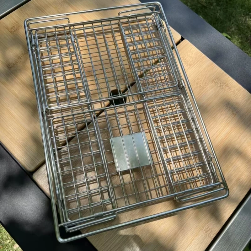 IGT Folding Storage Basket Stainless Steel 1 Unit Drain Basket  IGT Drain Basket Storage Basket IGT Table Accessories New