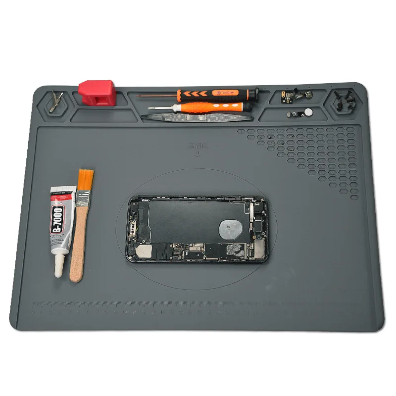 Grey Heat-Resistant Repair Pad Soldering Work Station Mat Silicon Welding BGA Soldering Maintenance Platform