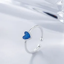 925 Sterling Silver Adjustable Rings For Women Heart Engagement Luxury Fine Jewelry Wedding Accessories Jewellery Argent 925