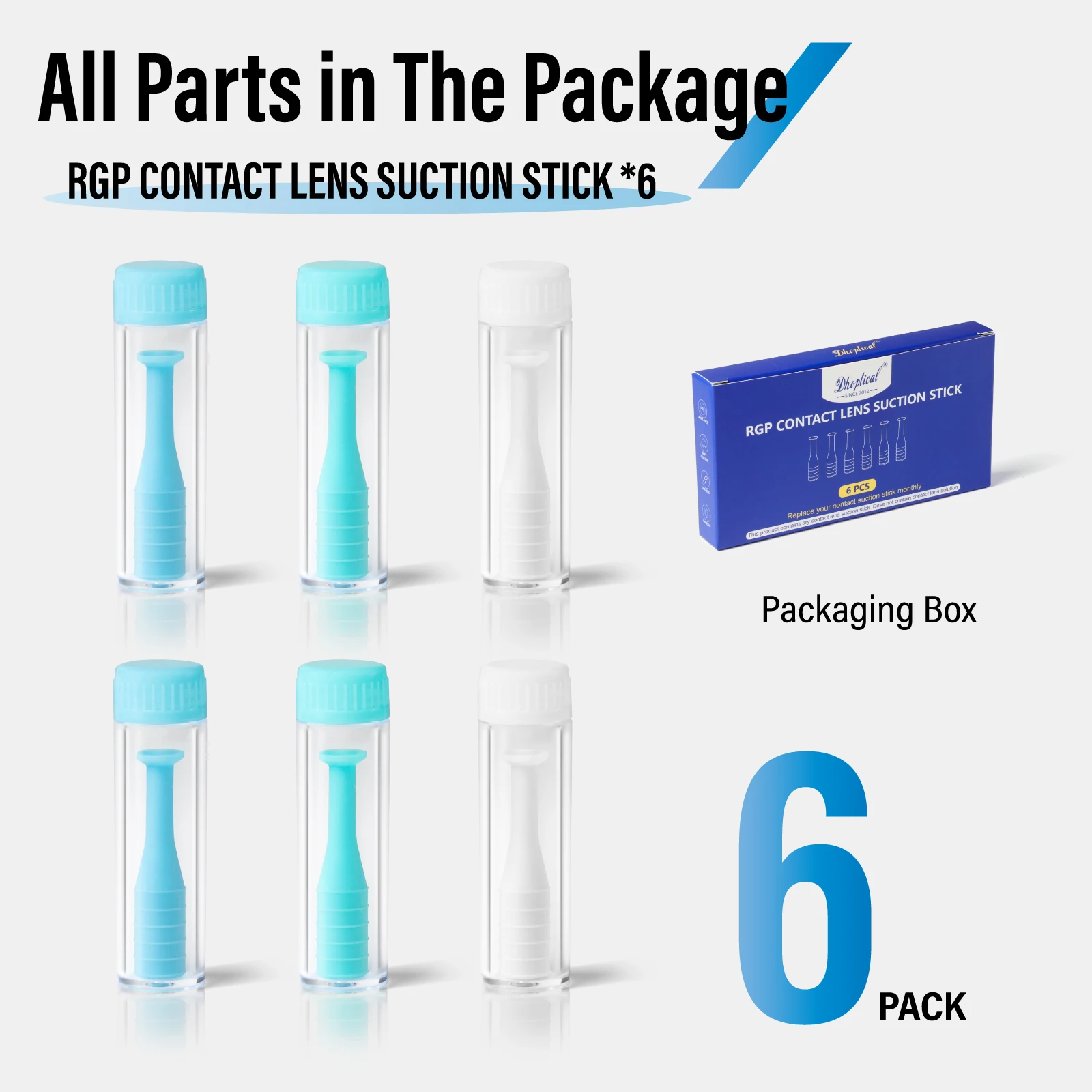 6 Stück/Box Hartlinsen-Entferner RGP PlungerInserter für weiche und harte Kontaktlinsen von Dhoptical