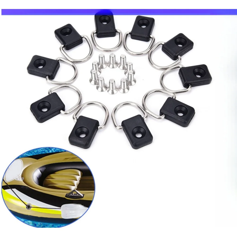 

Black Stainless Steel D Rings and Humpback Buckles with Screws Nuts for For KAYAK Deck Fittings 10x10x5cm Resistant