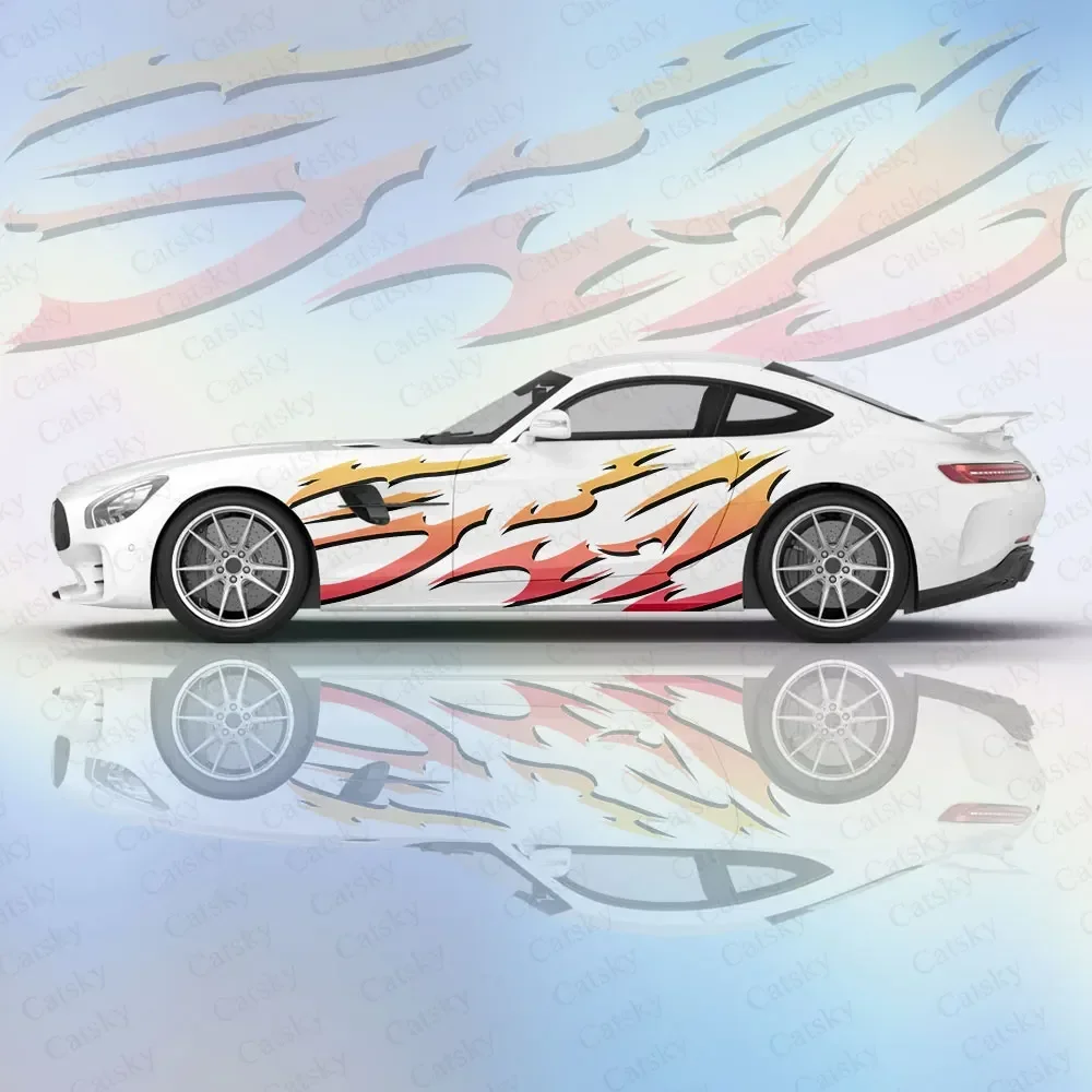 

Пламенная звезда, 2 шт., украшение на боковую наклейку автомобиля с принтом, водонепроницаемая ПВХ-наклейка, устойчивая к царапинам, защита автомобиля, автоаксессуары в подарок