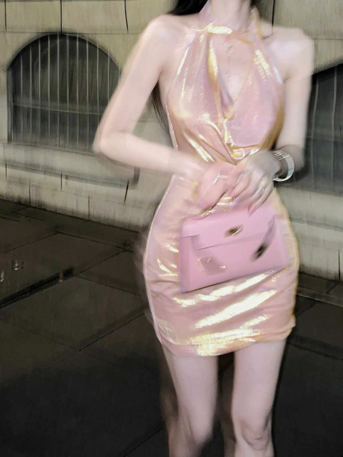 

Sexy Pink Hanging Ne Dr Women's Flaing Ba Skirt High Waist Butt Covering Spring Summer Autumn Season Ciwalk H-ape