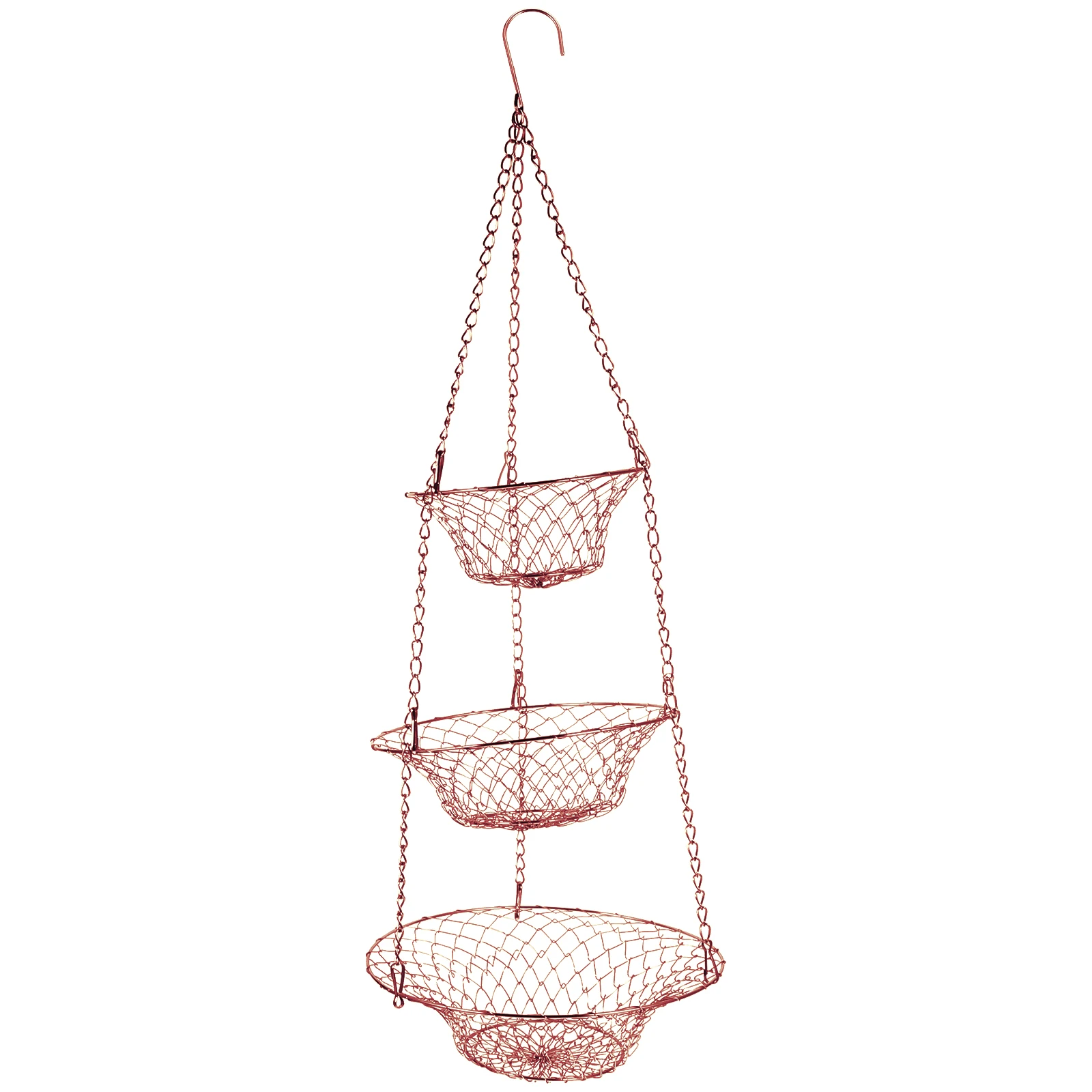 

1 set Three Layer Hanging Basket Wire Fruit Baskets Multi Tier Mesh Kitchen Storage Decorative Vegetable Bathroom Sturdy Design