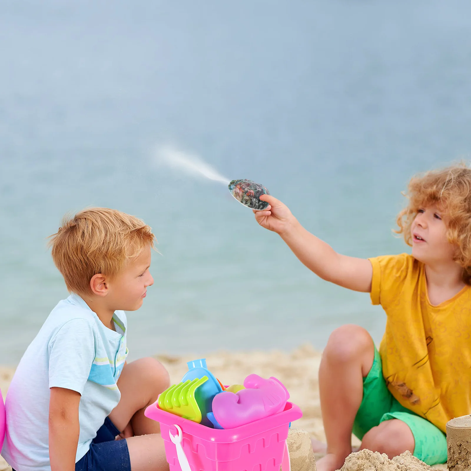 

4pcs Press-To-Squirt Water Gun Abalone Shape Kids Summer Pool Party Lightweight Durable Safe Spray For Children