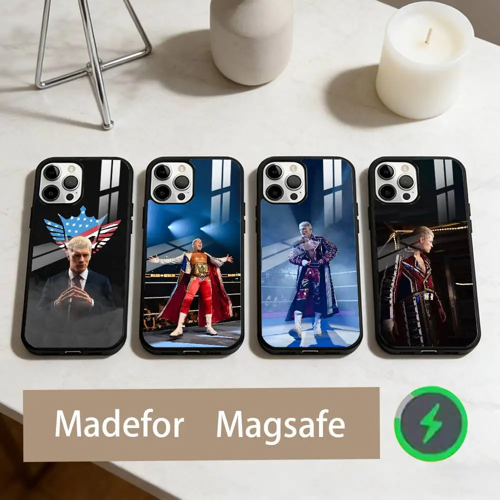 

W-Wrestler C-Codys R-Rhodes Phone Case For iPhone17,16,15,14,13,12,11 Plus,Pro Max Magnetic For Magsafe Wireless Charging