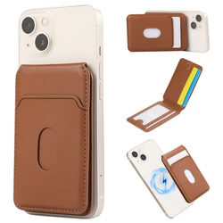 Luxury Leather For Magsafe Wallet Card Holder Case For iPhone 17 16 15 13 14 Pro Max S25 Ultra S24 Magnetic Bag Pocket Cover