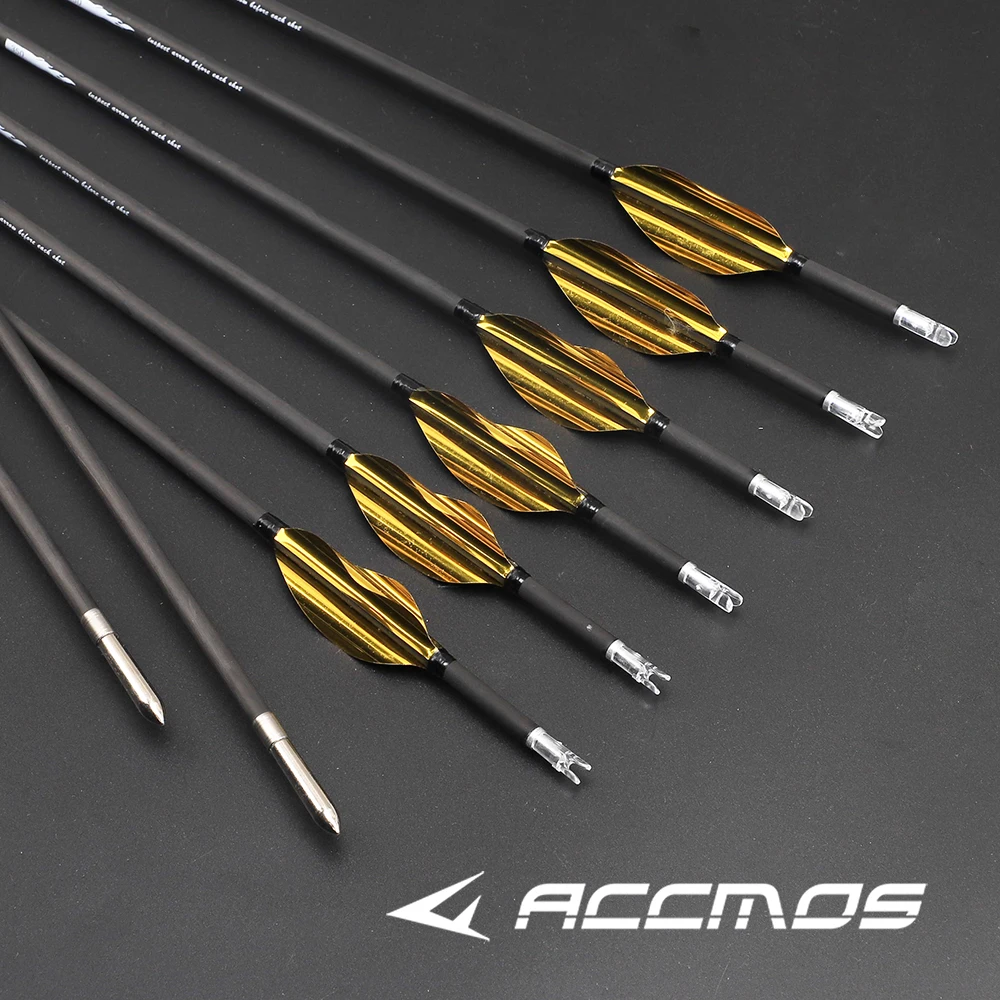 6/12pcs ID3.2mm 40T Carbon Arrows Straightness 0.009 Spine 350 400 450 500 550 600 650 700 750 800 850 900 1000 Archery Shaft